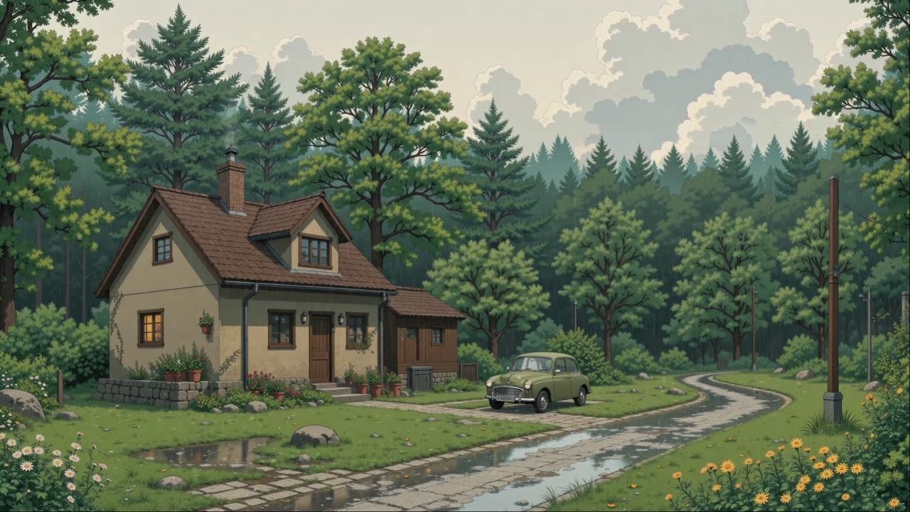 Japanese Village Rain 🌆 Chill Lofi Beats & Relaxing Rain Sounds