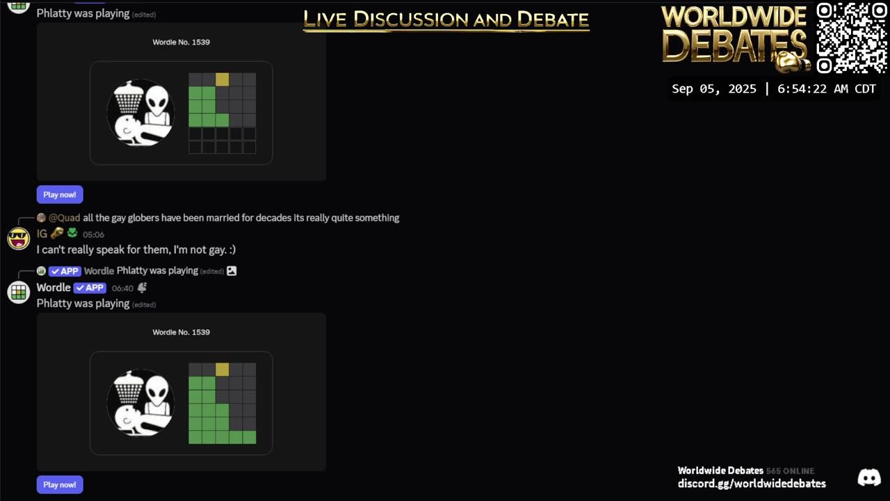 0052 - Worldwide Debates LIVE - YouTube/Rumble/Twitch/Kick